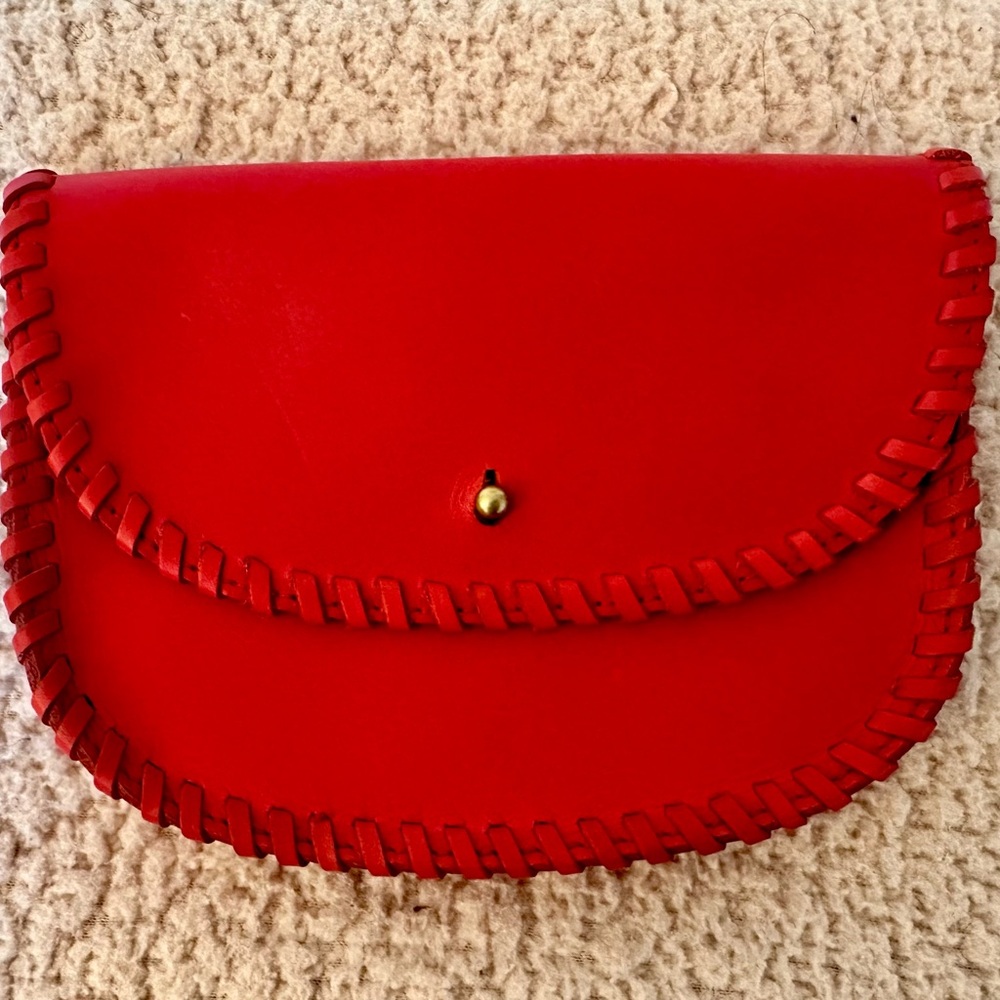 Madewell Vibrant Red Leather Clutch